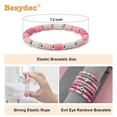 Amazon.com: WAINIS 44 Pcs Preppy Bracelets Set Colorful Heart Star Evil Eye  Beaded Polymer Clay Pearl Stackable Charm Y2K Kidcore Summer Beach Bohemian  Layering Bracelets for Women: Clothing, Shoes & Jewelry