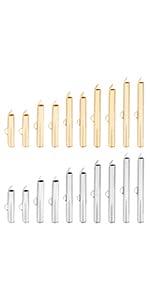 100PCS Brass Slide On End Clasp Tubes Slider End Caps For Jewelry