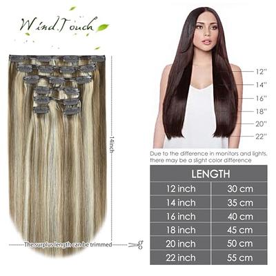 CLEARANCE Clip In Real Remy Human Hair Extensions Full Head Straight  Highlight