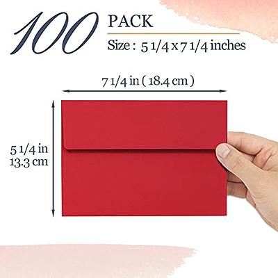 100 Pack Colored 5x7 Mailing Envelopes, A7 Size for Invitations, Greeting  Cards, Peel and Stick Seal, Square Flap (7 Colors)