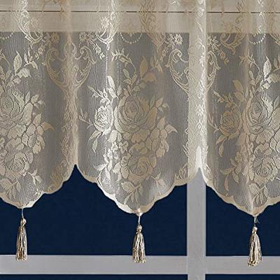 Warm Home Designs Golden Linen Stall Shower Curtain 36 x 72 Inches with  Attached Valance 
