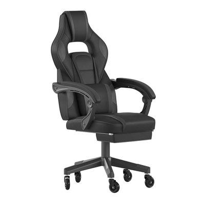 Inbox Zero Adjustable Reclining Faux Leather Swiveling PC & Racing Game Chair with Footrest Inbox Zero Color: Gray