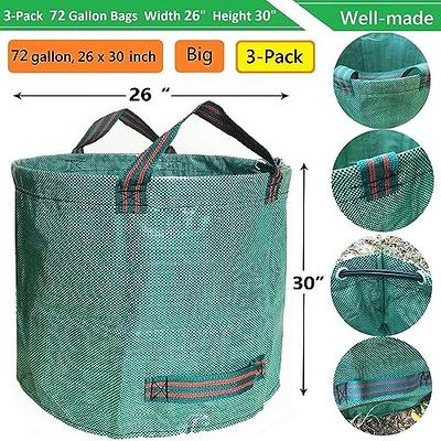 6-Pack 72 Gallons Reusable Garden Waste Bags with 4 Handles ,Lawn Pool Garden Heavy Duty Waste Bag for Loading Leaf,Trash ,Yard Waste Bags (h30 inch x