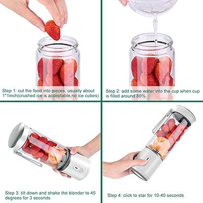  Portable Blender,Personal Hand Smoothie Travel Blender Cup,  Fruit Mixer, 7.4V Bigger Motor Mini Blender for Fruit Juice,Milk Shakes,  400ML, Rechargeable,New Sharp 6 Blades for Great Mixing (Green): Home &  Kitchen