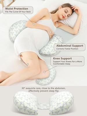 Pregnancy Pillows for Sleeping, Maternity, Pregnancy Body Pillow Support for Back, Legs, Belly, Hips of Pregnant Women, Detachable and Adjustable with