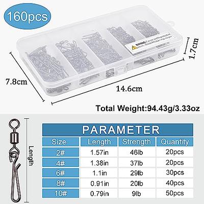  50 Pack Fishing Barrel Swivel Snaps, Safety Snap