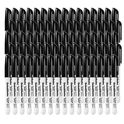 Buecs Permanent Markers, 80 Count Black Permanent Markers, Fine Point,  Waterproof & Smear Proof Markers, Quick Drying, Office Supplies for School