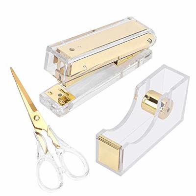 SIRMEDAL Contemporary Ultra Clear Acrylic Gold Quality Tape Dispenser  Single Hand Dispensing Acrylic Gold Tape Dispenser, Tape Dispenser for  Modern Design Office Desktop - Yahoo Shopping