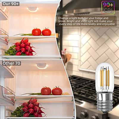 Jensense Refrigerator Light Bulb Appliance Bulb 40 Watt Equivalent 4W LED  Bulbs for Range Hood, Under Microwave Oven, Stove, Under Cabinet, 3000K  Warm White E17 120V CRI90 Clear Glass 4pack - Yahoo Shopping