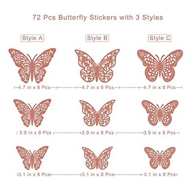 InsuWood 72 Pcs 3D Butterfly Wall Decor Stickers, 3 Styles 3 Sizes Rose  Gold Butterfly Decorations for Butterfly Party Birthday Cake Decorations, Flower  Bouquet Butterflies for Wedding Room Decor - Yahoo Shopping