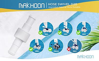 MAKHOON Upgraded Pool Cleaner Hose Ball Bearing Swivel D20 for
