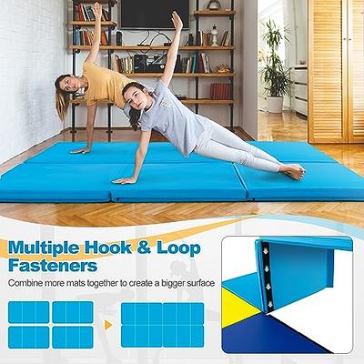 Matladin 6 Folding Tri-Fold Gymnastics Gym Exercise Aerobics Mat 6ft x 2ft x 2in PU Leather Tumbling Mats for Stretching Yoga Cheerleading Martial Art