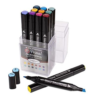 Y YOMA 60 Colors Alcohol Markers Dual Tip Markers Art Markers Set, Unique  Colors (1 Marker Case) Alcohol-based Ink, Fine & Chisel, Black Penholder