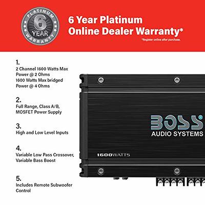 BOSS Audio Systems OX4.400 4 Onyx Series Car Amplifier – 1600 High