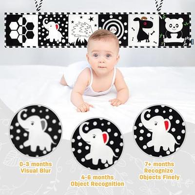 2 PCS Black and White High Contrast Baby Toys 0-6 Months Soft Crinkle Book  for Early Education Montessori Sensory Toys for Newborn Brain Development