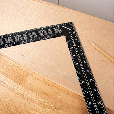 Joyangy Metal L Square Ruler, 90 Degree Right Angle Metric and Inches  Ruler, Double Sided Ruler with Clear Scale, Stainless Steel Right Angle