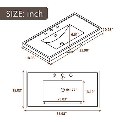  Merax, White 36 Inch Bathroom Vanity with Sink Set