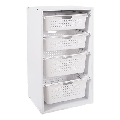 Your Zone Kids Sliding Bin Organizer with 4 Storage Bins, White, Partical  board, Age 3+ - Yahoo Shopping