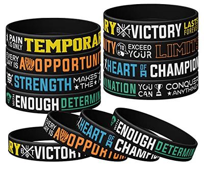 100 Pieces Motivational Wristband Silicone Bracelets Colored Rubber  Bracelets Inspirational Messages Wrist Bands Stretch Silicone Wristbands  Unisex