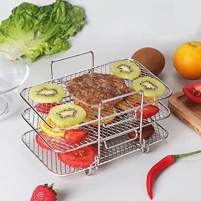 3 Layer Air Fryer Rack, 3-tier Wire Rack Cooling Oven Tray, Cooking Rack  Fryer Accessories Cooling And Baking Rack Easy Clean Cooling Tray Oven  Accessories Air Fryer Accessories Kitchen Stuff Kitchen Accessories 