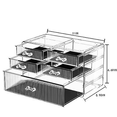 HBlife Acrylic Clear Dustproof Makeup Storage Organizer Drawers Large Skin  Care Cosmetic Display Cases for Bathroom Stackable Storage Box with 12  Drawers for Vanity (Clear) - Yahoo Shopping