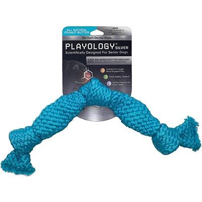 Playology Puppy Sensory Rope Beef Dog Toy, Red, Small