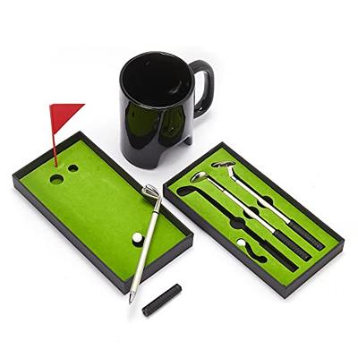 Debuosim Golf Pens with Mini Putting Green, Golf Gifts for Men Women,  Golfers Funny Birthday Gifts, Mini Golf Pens, 3 Golf Clubs Pens with Balls  and