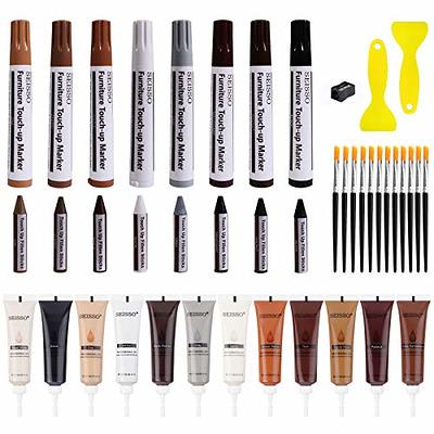 Wood Touch up Markers and Wax Sticks 12 Piece for Repairing 
