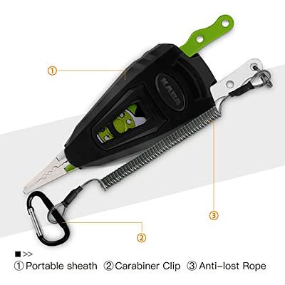 SAMSFX Fishing Tungsten Line Cutter with Zinger Retractors, Fishing Pliers  Cutters, Knot Tying Tool, Hook Eye Cleaner, Hook Sharpener, Tune Baits &  Loop Tyer Tool A: Gray Line Cutter with Retractor