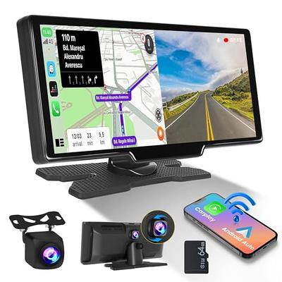 Portable Wireless Carplay& Android Auto Car Screen,10.26 Inch IPS  Touchscreen with 4K Dashcam and HD Back-up Camera Support