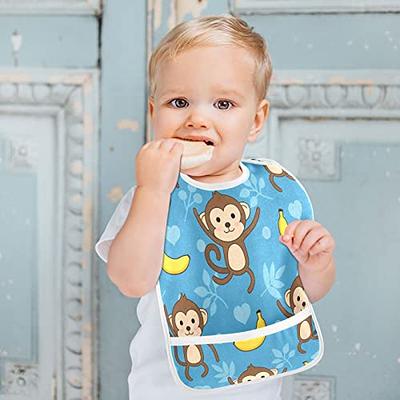 Disney 2-Pack Unisex Baby & Toddler Silicone Bibs with Food Catcher, Soft  Waterproof Feeding Accessories Blue/Pink 