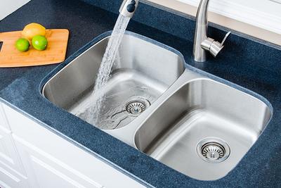 Kraus Premier Undermount 32-in x 19-in Stainless Steel Nickel Double Equal  Bowl Kitchen Sink in the Kitchen Sinks department at