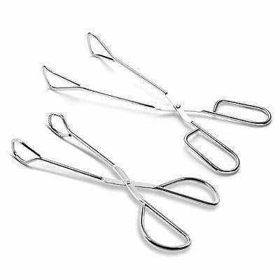 Outdoor Cooking Accessories, Premium 12 and 9 Stainless Steel Locking  Kitchen Tongs Set, Set of 2 - Silver