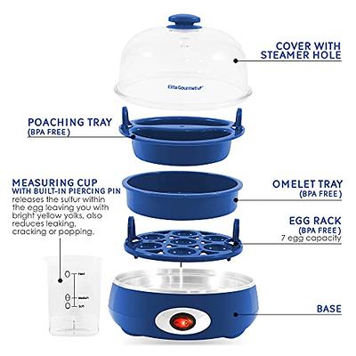 Aqwzh Rapid Egg Cooker Electric for Hard Boiled, Poached, Scrambled Eggs, Omelets, Steamed Vegetables, Seafood, Dumplings, 14 Capacity, with Auto Shut