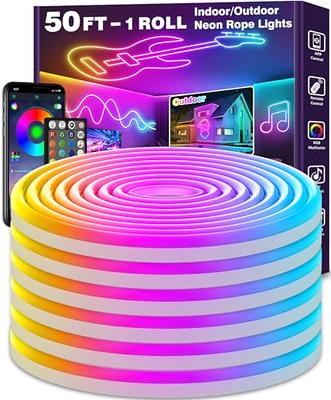 200ft Outdoor LED Strip Lights Waterproof 1 Roll,IP68 Outside Led Light  Strips Waterproof with App and Remote,Music Sync RGB Exterior Led Rope  Lights