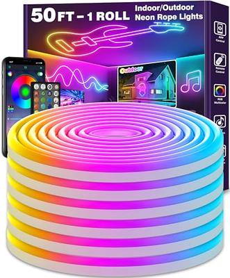  NEONLG 14400lm LED Neon Flex with Clips, 16.4ft Neon Rope Lights  Outdoor/Indoor, Cuttable LED Strip Lights for Bedroom, DIY Squiggle  Squiggly Light Garden Desk Mirror Wall Decor, Orange : Home 