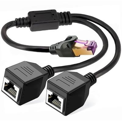 NOBVEQ RJ45 Ethernet Splitter, RJ45 1 Male to 3 x Female LAN Ethernet  Splitter Adapter Cable Suitable Super Cat5, Cat5e, Cat6, Cat7 LAN Ethernet  Socket Connector Adapter-Black
