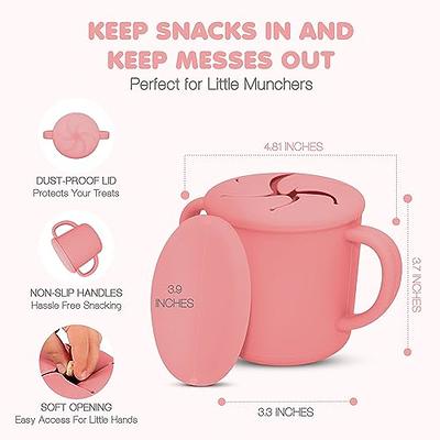 Toddler Snack Cups Non-bpa Silicone Cups Collapsible Toddler Cups Spill  Proof Snack Catcher With Lid Food Storage Kids Snack Pot Container 