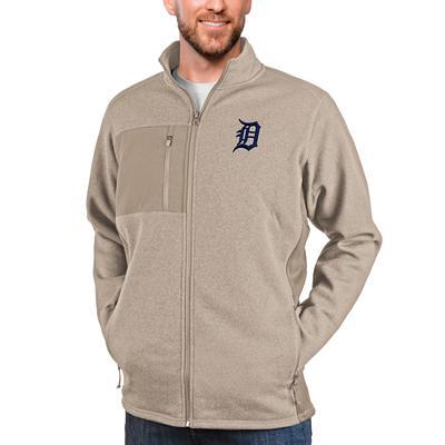 Detroit Tigers Antigua Victory Pullover Hoodie - Black/Heather Gray