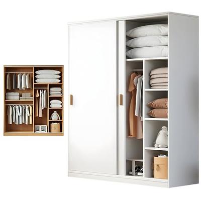 Costway DIY 24 Cube Portable Clothes Wardrobe Cabinet Closet Storage - 57.5''L x 14.6'' W x 71.3''H - White