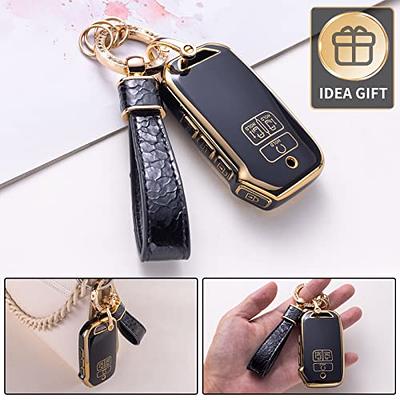 Leather Car Key Cover Case Key Chain 7 Buttons For Hyundai Ioniq 6