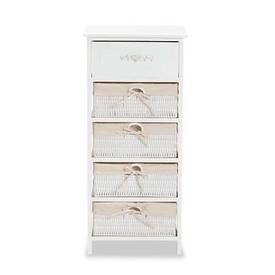 Baxton Studio Bauer 4-Drawer Bathroom Storage Cabinet in White