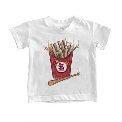 St. Louis Cardinals Tiny Turnip Girls Toddler Stacked Fringe T-Shirt - Red