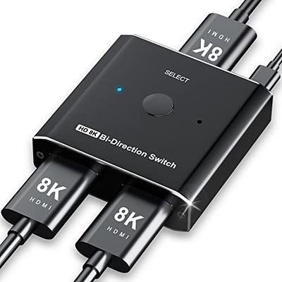 HDMI Switch 4k HDMI Splitter-GANA Aluminum Bidirectional HDMI Switcher,  HDMI Switch Splitter 1 in 2 Out or 2 in 1 Out, Manual HDMI Hub Supports HD  4K