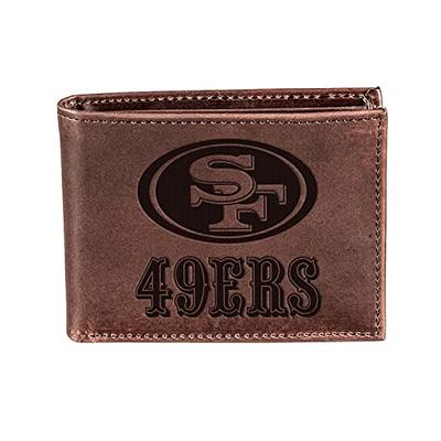 Team Sports America NFL San Francisco 49ers Brown Wallet | Bi-Fold |  Officially Licensed Stamped Logo | Made of Leather | Money and Card  Organizer |