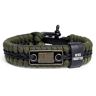 Camo Paracord Bronze Flag Bracelet- Helps Pair Veterans with A Companion Dog