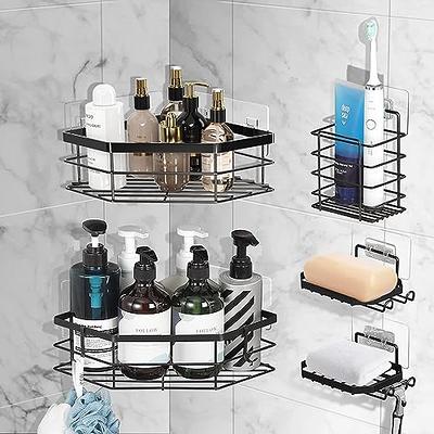 ATEMANS Shower caddy, 5-Pack Shower Shelf, Adhesive Shower