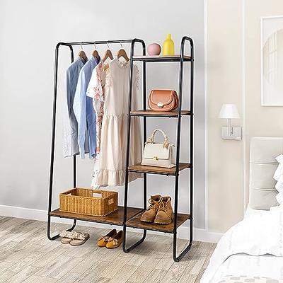Simple Houseware Clothing Rack with Industrial Pipe and Bottom
