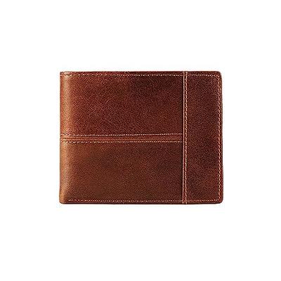 Genuine Cowhide Brown Trifold