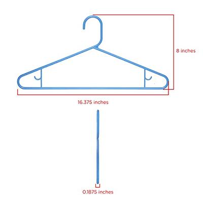 Clorox Blue Plastic Clothes Hangers – | Ideal for Everyday Standard Use |  Two Accessory Hooks | Value Set (Pack of 10)